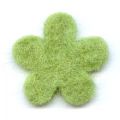 Fleur en laine feutr�e 30 mm anis x1