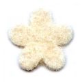Fleur en laine feutr�e 30 mm �cru x1