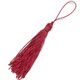 Pompon textile 10 cm bordeaux x1