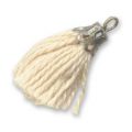 Pompon textile 25 mm Ecru x1