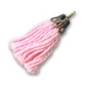 Pompon textile 25 mm Rose x1