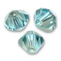 Toupies 4 mm Aquamarine Golden Shadow x50