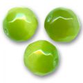 Oeil de chat facett� 12 mm olivine clair x4