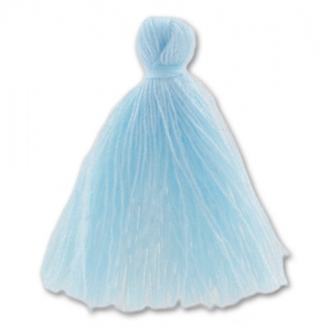 Pompon imitation coton 27-30 mm Bleu Clair x1