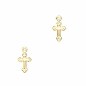 Breloques Croix 13 mm Gold filled (Or laminé) x2