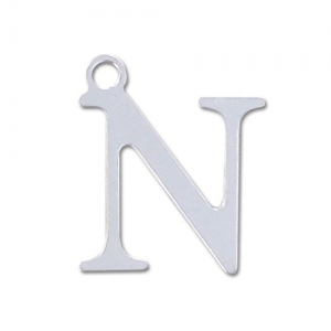 Breloque lettre N - 15 mm en Argent 925 x1