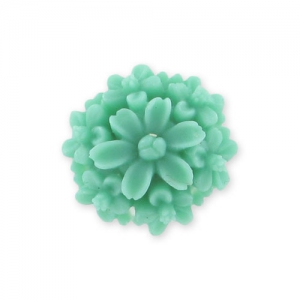 Cabochon fleur en résine 13 mm Vert Mat x1