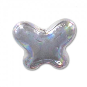Papillon en céramique 12x15 mm Gris irisé x1