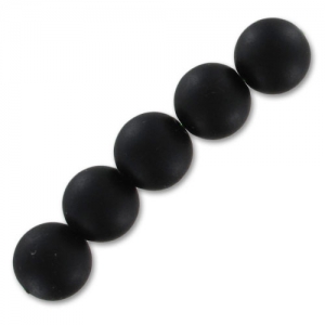 Perles rondes 8 mm en pierre gemme Agate noire Mat x10