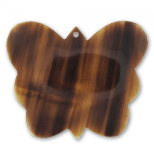 Pendentif papillon en corne 45 mm Brun x1