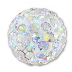 Ronde plasticine strass Coréen 14 mm Crystal AB x1