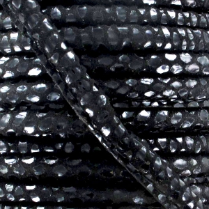 Cordon cuir surpiqué 4 mm Imitation Léopard Noir x1 m