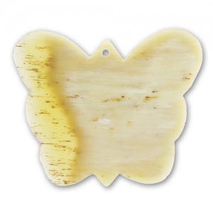 Pendentif papillon en corne 45 mm Naturel x1