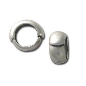 Poussoir pour cuir Regaliz 15x8 mm Placage Argent fin vieilli x1