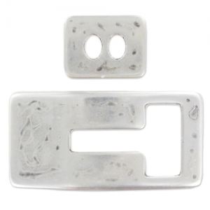 Fermoir ceinture pour cordons 1.5 mm Placage Argent fin vieilli