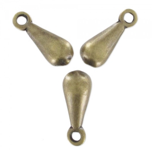 Breloques gouttes 12 mm bronze x10