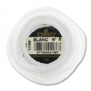 Coton perlé DMC n°5 Blanc x45m