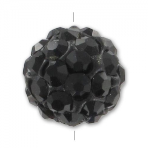 Ronde plasticine strass Coréen 8 mm Jet x1