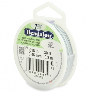 Fil Cablé 7 brins 0.46 mm - Beadalon - Blanc x 9,2 m