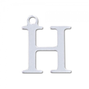 Breloque lettre H - 15 mm en Argent 925 x1