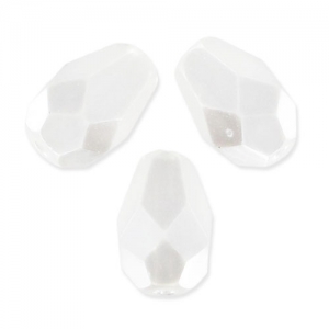 Poires facettées 7x5 mm White Pearl x25