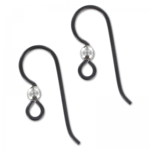 Crochets d'oreilles boule 16 mm en Niobium noir x2