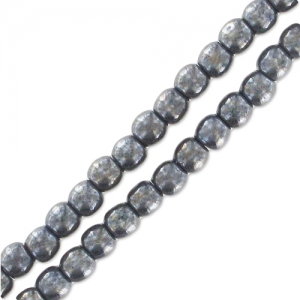 Perles en verre tchèque rondes 2 mm Jet Hematite x150