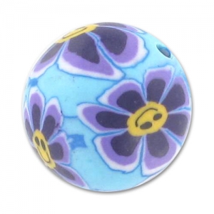 Rondes Fimo 15 mm bleu/violet x5