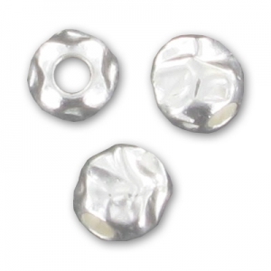 Perles Rondes froissées 4 mm en Argent 925 x10