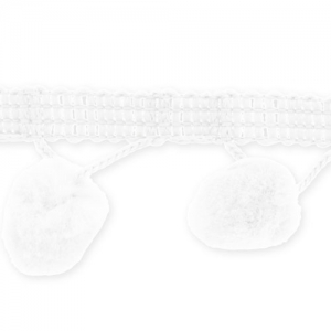 Galon pompons 30 mm Blanc x1m