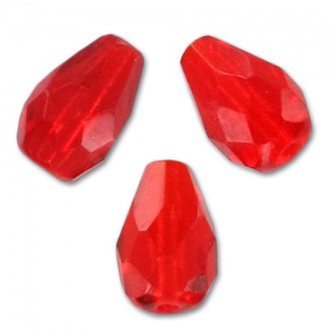 Perles poires facettées 10x7 mm - Light Siam x20