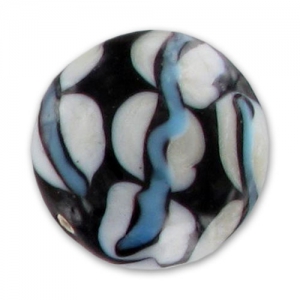 Bombée décorée 22 mm Jet/Aqua x1