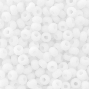 Perles rocailles Preciosa  11/0 2 mm - Blanc Opaque Mat x20g
