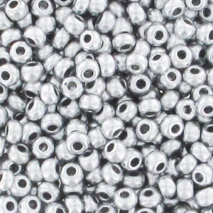 Perles rocailles Preciosa 11/0 2 mm - Argenté Gris Satiné (Labrador) x20g