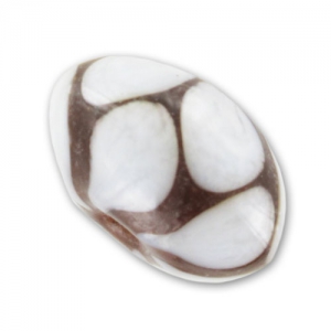 Ronde aplatie 17 mm Blanc/Dark Topaz x1