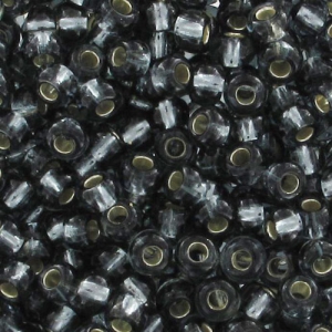Perles rocailles Preciosa 9/0 2.5 mm - Black Diamond Silver Lined x10g