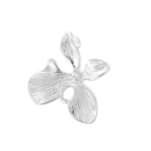 Breloque fleur 16 mm Placage argent fin x1