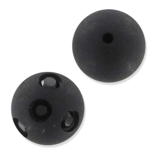 Perle ronde Polaris semi-percée strass 8 mm Jet x1
