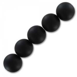 Perles rondes 12 mm en imitation pierre gemme Onyx Noir Mat x1