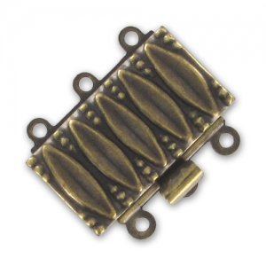 Fermoir 3 rangs 19x15 mm bronze x1