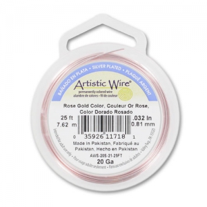 Fil de cuivre souple Artistic Wire 0.81 mm anti-ternissement - Doré Rose x7.6m