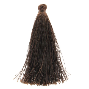 Pompon imitation soie 63-66 mm Marron x1