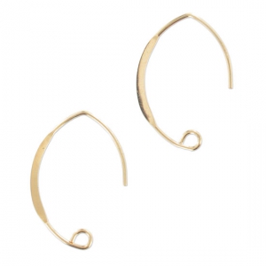 Crochets d'oreilles 25mm en Gold filled (or laminé) x2