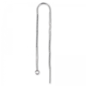 Chaines d'oreilles traversantes maille Vénitienne 50+55 mm en Argent 925 x2