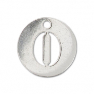 Breloque ronde chiffre 0 - 8.5 mm en Argent 925 x1