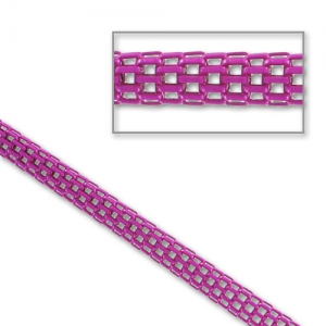 Chaîne maille résille 3,2 mm Fuchsia x1,2m