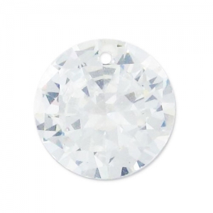 Pendentif rond en Oxyde de Zirconium 10 mm Crystal x1