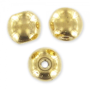 Perles en verre tchèque rondes 3 mm 24 K Gold Plated x50