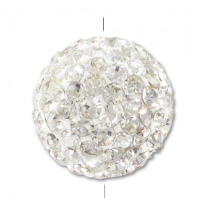 Ronde plasticine strass  8 mm Crystal x1