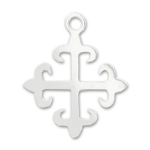 Breloque croix fleur de lys 12 mm en Argent 925 x1